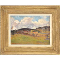 ROBERT EMMETT OWEN (American, 1878-1957) "AN OLD STAGECOACH TAVERN WITH FOUR CHIMNEYS"