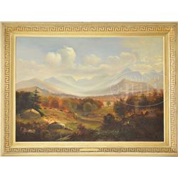 BENJAMIN CHAMPNEY (American, 1817-1907) PANORAMIC VIEW OF THE WHITE MOUNTAINS, NH