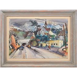 BARSE MILLER (American, 1904-1973) "TAKE 40 THROUGH NEWCASTLE"