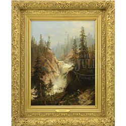 HERMANN OTTOMAR HERZOG (American, 1832-1932) "SNOQUALMIE FALLS"