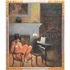 Image 1 : WILLIAM H. HARNDEN (American, 1920 - 1983) INTERIOR WITH NUDE AND PIANIST