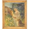 Image 1 : CARL KAHLER (American/Austrian, 1855-1906) WOMAN WITH HER DOG FEEDING APPLES TO HER HORSE