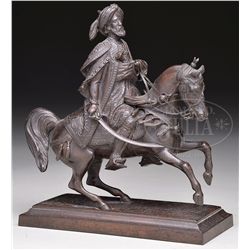 SIGNED (European, 19th/20th Century) SWORDSMAN ON HORSEBACK