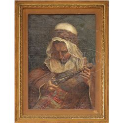 ADDISON THOMAS MILLAR (American, 1860-1913) ARAB WITH GUN