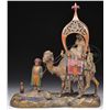 Image 1 : UNSIGNED (Austrian, Early 20th Century) CAMEL WITH HOWDAH AND ATTENDANT AT WATERING HOLE LAMP