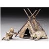 Image 1 : UNSIGNED (Austrian, 19th/20th Century) TENT, BEAR, AND HUNTER