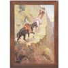 Image 1 : ROBERT FARRINGTON ELWELL (American, 1874-1962) FIGURES ON HORSEBACK ASCENDING A MOUNTAIN TRAIL