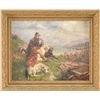 Image 1 : ADELBERT JENNE (Late 19th century) A HUNTER WITH HIS DOGS