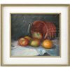 Image 1 : OSCAR DURAND (American 1936-) STILL LIFE WITH APPLES, ORANGES AND BASKET