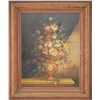 Image 1 : UNSIGNED (20th Century) STILL LIFE IN VASE WITH CURTAIN
