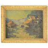 Image 1 : CARPENTER (American, 1st Half 20th Century) HOUSES IN A LANDSCAPE