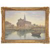 Image 1 : ETIENNE MEIN (French, 1865-1938) CHURCH BESIDE RIVER