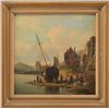 Image 1 : SIGNED (European, 19th century) FIGURES WITH BOAT AT LOW TIDE