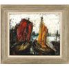 Image 1 : SIGNED (French School, Mid 20th Century) BOATS AT DOCK