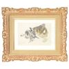 Image 2 : JACQUES VILLON (French, 1875-1963) TWO WORKS: MAN WITH DOG AND HORSE CART