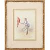 Image 1 : LEON GIRARDET (French, 1857-1895) MAID IN STORM WITH UMBRELLA