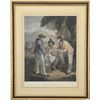 Image 2 : THREE 18TH CENTURY FRAMED COLORED ENGRAVINGS & SIX ENGRAVINGS OF FAMOUS ENGLISH PEOPLE ()