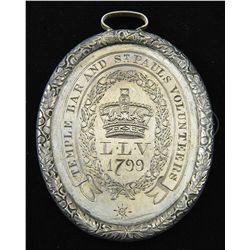 1799 MARKSMANSHIP MEDAL FROM THE TEMPLE BAR AND ST. PAUL'S VOLUNTEERS.
