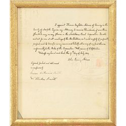 TWO MIDDLESEX CANAL HISTORICAL DOCUMENTS BY JOHN ADAMS AND JOHN QUINCY ADAMS.