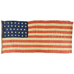 IMPORTANT CIVIL WAR ERA 34 STAR US FLAG BELONGING TO BRIGADIER GENERAL EDWARD C. MAURAN OF RHODE ISL