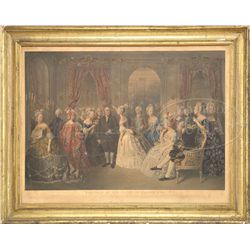 WILLIAM OVEREND GELLER (British, 19th Century) BENJAMIN FRANKLIN AT THE COURT OF FRANCE, 1778