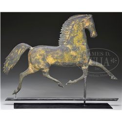 BLACK HAWK FULL BODY COPPER HORSE WEATHERVANE.