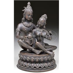 BRONZE SCULPTURAL GROUP.