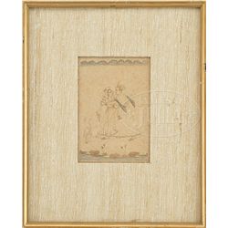 TWO MINIATURE PAINTINGS.