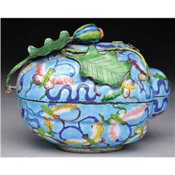 ENAMELED COPPER BOX.