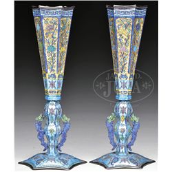 PAIR OF SILVER BUD HOLDERS.