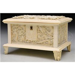 IVORY JEWELRY BOX.