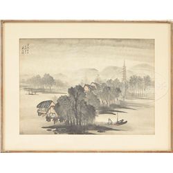 FOUR FRAMED PAINTINGS, CHINA.