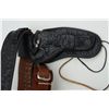 Image 2 : Misc. collectible leather lot including a US  marked leather satchel bag that was at one  time half 