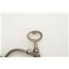 Image 4 : Hiatt “Figure 8” handcuffs with key marked  “767” in overall good condition; cuffs  numbered “144” a