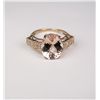 Image 3 : Elegant 14 karat rose gold ring made by ‘BJ’  set with a checkerboard cut peach Morganite  weighing 