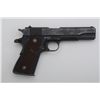 Image 1 : Re-worked Ithaca Model 1911-A1 semi-auto  pistol, .45 cal., 5” barrel, mat black  finish, checkered 