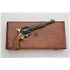 Image 1 : Colt SAA 125th Anniversary Edition revolver,  .45 cal., 7-1/2” barrel, blue finish with  gold accent