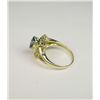 Image 4 : Stylish 14 karat yellow gold ladies ring set  with an oval Ceylon type color sapphire  weighing appr
