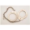 Image 1 : Peerless leg irons, nickel plated in overall  very good condition with key; working at time  of desc