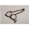 Image 1 : Indian Darby style leg irons with key  (non-working at time of description; possibly  needs adjustme