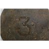 Image 2 : Large iron ball and chain with articulating  shackle showing age; heavy solid ball is  approx. 7” in