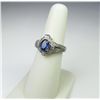 Image 3 : Gorgeous 14 karat white gold ladies ring set  with a Ceylon type color sapphire weighing  approx. 1.