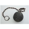 Image 1 : Large rubber coated iron ball and chain with  half a Bean leg iron for the shackle portion  with key