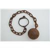 Image 1 : Iron ball and chain with half a Bean leg iron  for the shackle portion (no key); ball is  approx. 3-