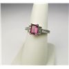 Image 2 : Charming 14 karat white gold ladies ring set  with a pink tourmaline weighing approx. 1.50  carats a