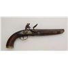 Image 1 : Flintlock pistol, .70 cal., 9” barrel, wood  stock, brass mounts, in overall fair to good  condition