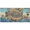 Image 2 : Very good quality woodblock print depicting  Samurai on warships. Signed in block lower  right Yoshi