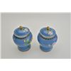 Image 1 : One pair of Chinese urns with beautiful  detailed cloisonné Enamel work.  Est.:$250-$300.