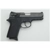 Image 1 : Smith & Wesson Model 3914 DA semi-auto  pistol, 9mm cal., 3-1/2” barrel, mat black  finish, checkere
