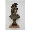 Image 1 : Cast art metal statue on stone base of Mars  (God of War), approx. 15” in height in  overall good co